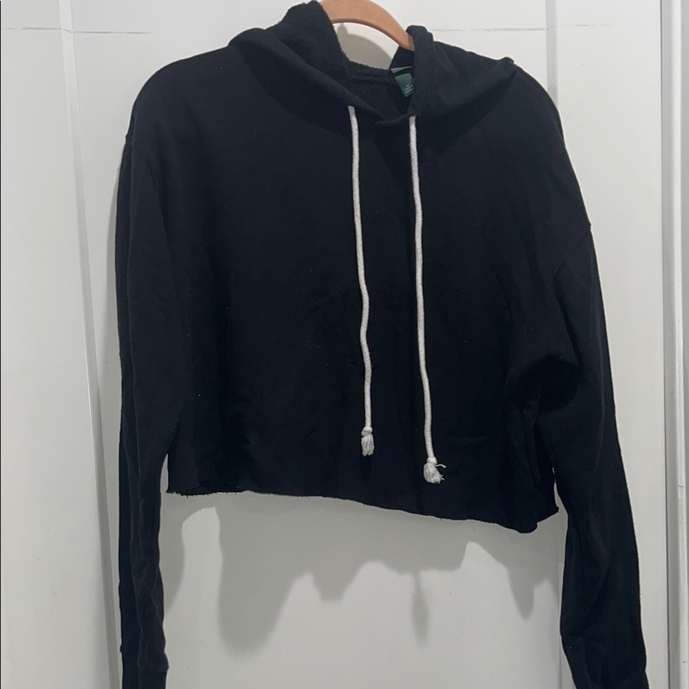 Black Cropped Hoodie